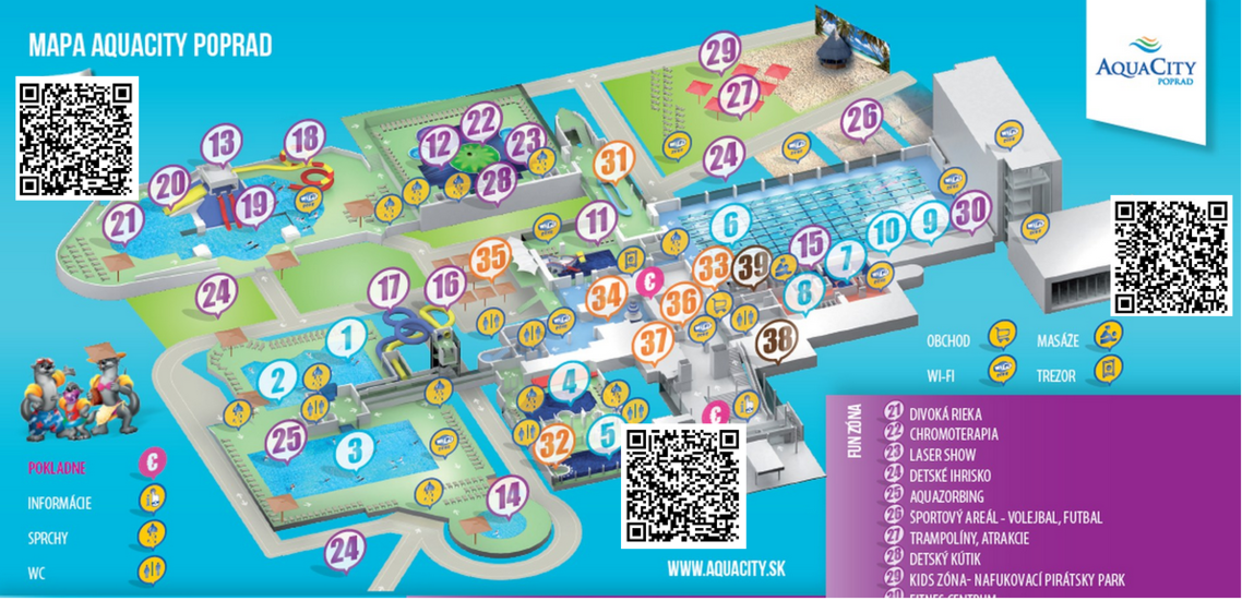 Mapa hotelu z kodami QR